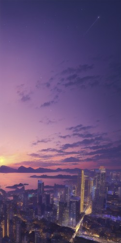 fantasmatic
purple sky over a city deepBooru