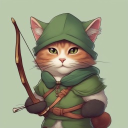 cute fluffy Robin Hood Cat