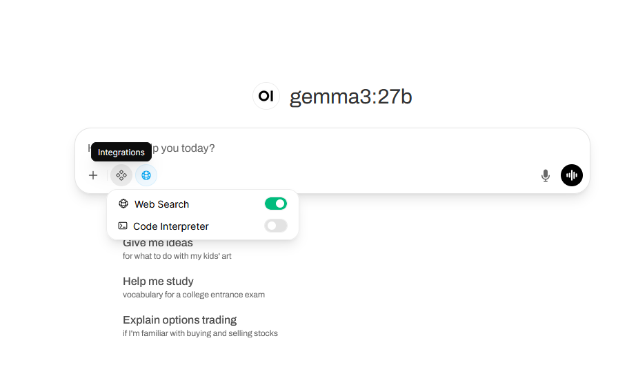 openwebui web search a screenshot